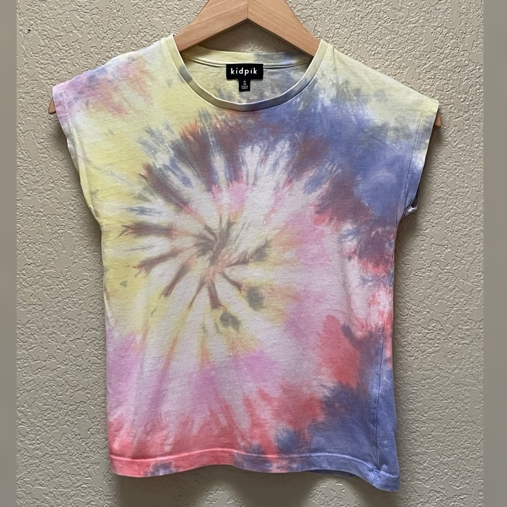 Kidpik Girl Spiral Multicolor Tie Dye Tee Size-M 10